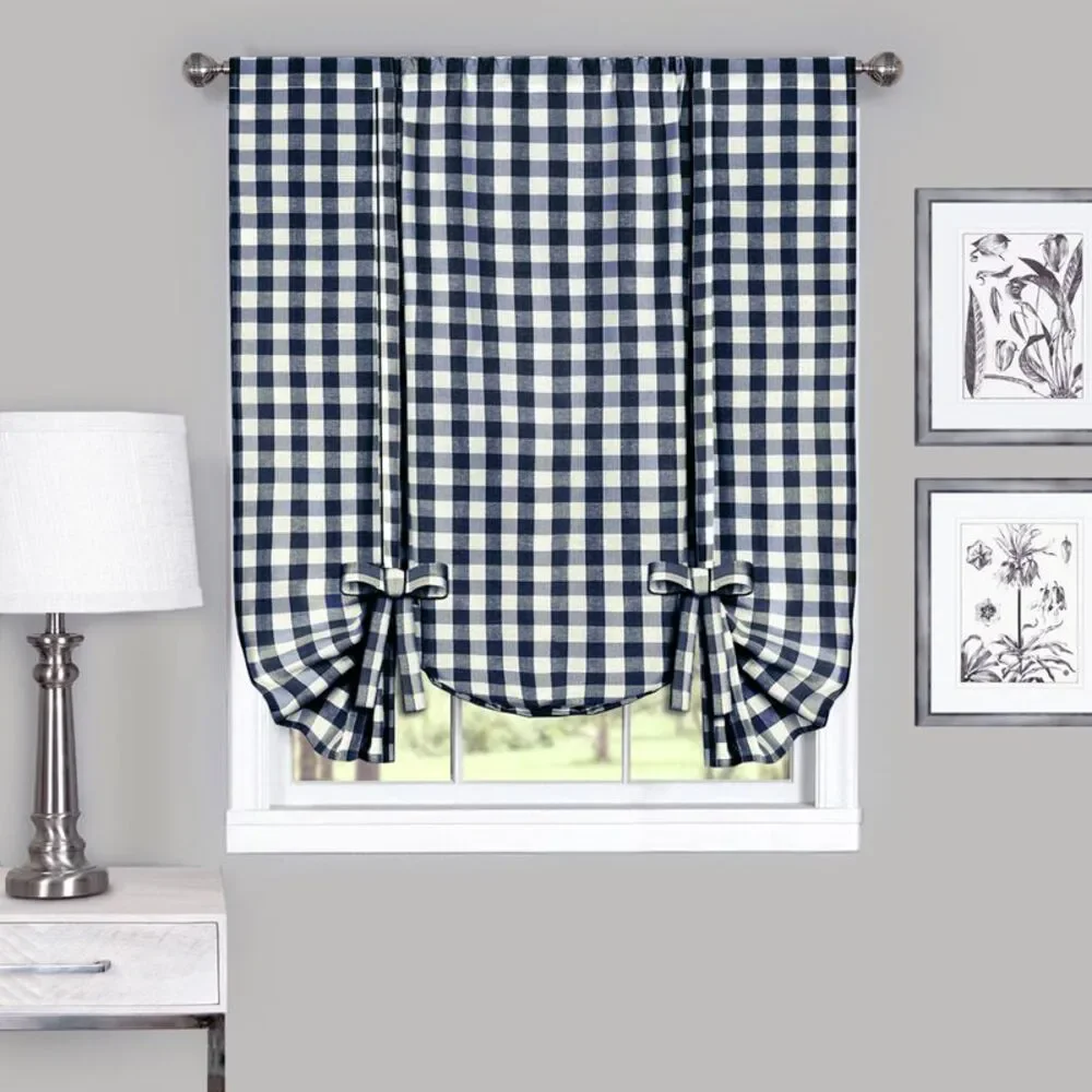 Achim Home Furnishings Single Panel Buffalo Check Window Curtain, 42
